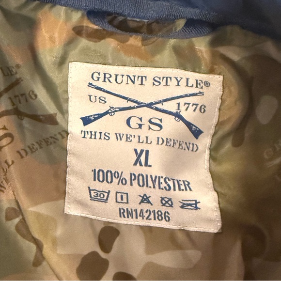 Grunt Style American Flag Camo Full Zip Puffer Military Jacket Trump Maga XL - Picture 5 of 5